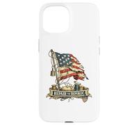 Custodia per iPhone 15 Riparare la bandiera americana della Repubblica