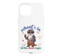 Custodia per iPhone 15 River Otter Back To School Vibes Scuole In Let Chaos Begin