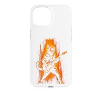 Custodia per iPhone 15 Rock Cat che suona la chitarra elettrica Amante della musica