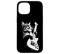 Custodia per iPhone 15 Rock Cat Playing Guitar - Funny Guitar Cat