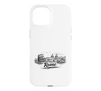 Custodia per iPhone 15 Roma Italia Colosseo Città del Vaticano Sketch Art