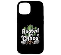 Custodia per iPhone 15 Rooted in Chaos Funny Cactus Gardener Graphic