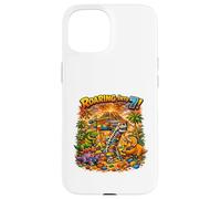 Custodia per iPhone 15 Ruggendo in 7 dinosauri festa di compleanno Building Blocks Dino