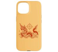 Custodia per iPhone 15 Sak Yant Tatuaggio Naga Serpente Bangkok Yantra Thailandia