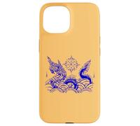 Custodia per iPhone 15 Sak Yant Tatuaggio Naga Serpente Yantra Bangkok Thailandia