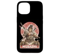 Custodia per iPhone 15 Samurai Guerriero Musashi, Giapponese Sword Fighter