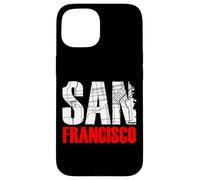 Custodia per iPhone 15 San Francisco California Graphic Map T-shirt, San Francisco
