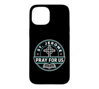 Custodia per iPhone 15 San Girolamo Prega per noi Santo Patrono Cattolico Grafico