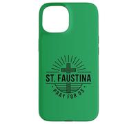 Custodia per iPhone 15 Santa Faustina Prega Per Noi Croce Cattolica
