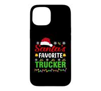 Custodia per iPhone 15 Santa's Favorite Trucker Funny Christmas Trucker Xmas