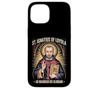 Custodia per iPhone 15 Sant'Ignazio di Loyola Ad Maiorem Dei Gloriam Gesuita Cattolico