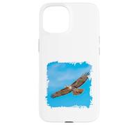 Custodia per iPhone 15 Scena della fauna selvatica con uccello falco che vola nel cielo limpido