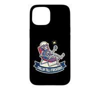 Custodia per iPhone 15 Scheletro Chillin Till The Fireworks Funny 4th of Lazy Luglio