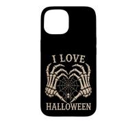 Custodia per iPhone 15 Scheletro Mani Cuore I Love Halloween Spider Costume