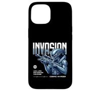 Custodia per iPhone 15 Sci Fi Invasion Cosmic Invader Lock Load Conquista le stelle