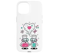 Custodia per iPhone 15 Science Love Vibes Chemistry Lab Carino San Valentino
