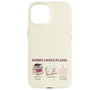Custodia per iPhone 15 Scusa I Have Plans Leggi Libro Diario Libro Amante