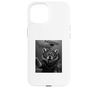 Custodia per iPhone 15 Selfie subacquea Raccoon Funny Hammerhead Shark Ocean
