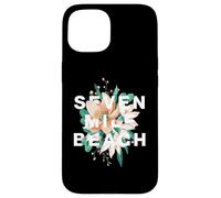 Custodia per iPhone 15 Seven Mile Beach Floral Design Isole Cayman