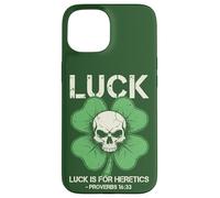 Custodia per iPhone 15 Shamrock Skull Luck è per gli eretici il giorno di San Patrizio