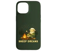 Custodia per iPhone 15 Sheep Dreams - Campfire Marshmallow Camping