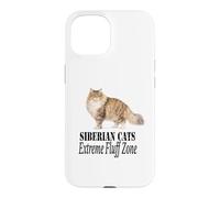 Custodia per iPhone 15 Siberian Cats Extreme Fluff Zone, design per proprietario di gatti