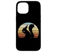 Custodia per iPhone 15 Silhouette di roditori retrò prima del tramonto dello
