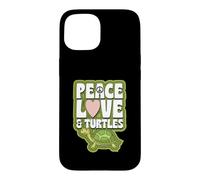 Custodia per iPhone 15 Simbolo di pace amore e tartarughe cuore pace