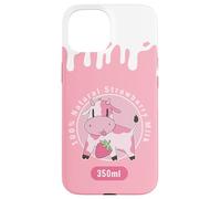 Custodia per iPhone 15 Simpatica mucca rosa Kawaii, Strawberry Milk Girl
