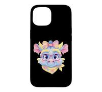 Custodia per iPhone 15 Simpatico Blue Dragon Fantasy Ritratto Grafico Rosa Occhiali Bow