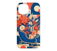 Custodia per iPhone 15 Slitta vintage riempita con fiori invernali