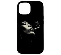 Custodia per iPhone 15 Smoky Jazz Man Minimal Face Portrait Estetica