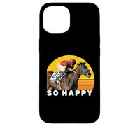 Custodia per iPhone 15 So Happy Horse, Corsa di cavalli, Santa Anita, Del Mar, Cavalli