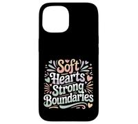 Custodia per iPhone 15 Soft Hearts Strong Boundaries Forza emotiva |-