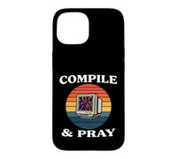 Custodia per iPhone 15 Software Developer Compile & Pray Retro Coder