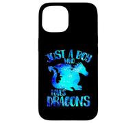 Custodia per iPhone 15 Solo un ragazzo che ama i draghi Tema Galaxy Dragon Cool Boys
