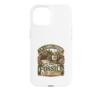 Custodia per iPhone 15 Sono una persona semplice Mi piacciono i fossili e il caffè Fossili divertenti