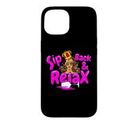 Custodia per iPhone 15 Sorseggiare e rilassarsi Donne nere Queen Diva Melanin Sista Vino