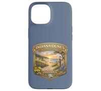 Custodia per iPhone 15 Souvenir di design grafico del parco nazionale delle dune dell'Indiana