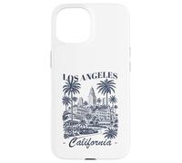 Custodia per iPhone 15 Souvenir di viaggio minimalista con skyline della California di Los Angeles