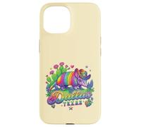 Custodia per iPhone 15 Souvenir retrò anni '80 Arcobaleno Armadillo Cowboy Dallas Texas