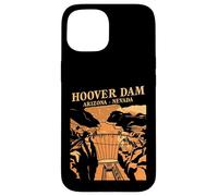 Custodia per iPhone 15 Souvenir simbolo del canyon retrò della diga di Hoover, Arizona, Nevada