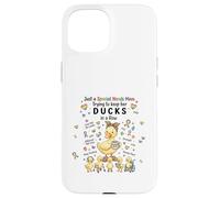 Custodia per iPhone 15 Special Needs Mom Autism Caregivers Cute Mama Duck
