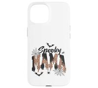 Custodia per iPhone 15 Spooky Mama Leopard Print Ghost Halloween Design