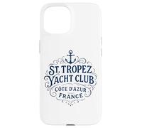 Custodia per iPhone 15 Stampa vintage di St. Tropez Yacht Club Navy