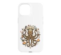 Custodia per iPhone 15 Steampunk Octopus Chef Cook Mechanical Cuisine