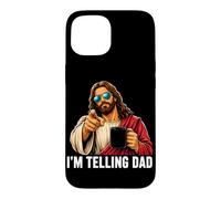 Custodia per iPhone 15 Sto raccontando a papà il divertente umorismo religioso cristiano di Gesù Cristo