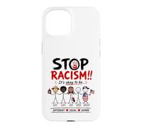 Custodia per iPhone 15 Stop Racism It's Okay to Be Asian Black Arab Normal American