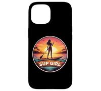 Custodia per iPhone 15 SUP Girl Woman Standup Paddleboard Stand Up Paddle Cute