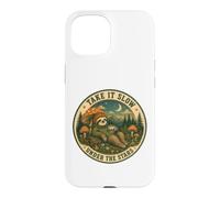 Custodia per iPhone 15 Take It Slow Under The Stars Bradipo Fungo Camping